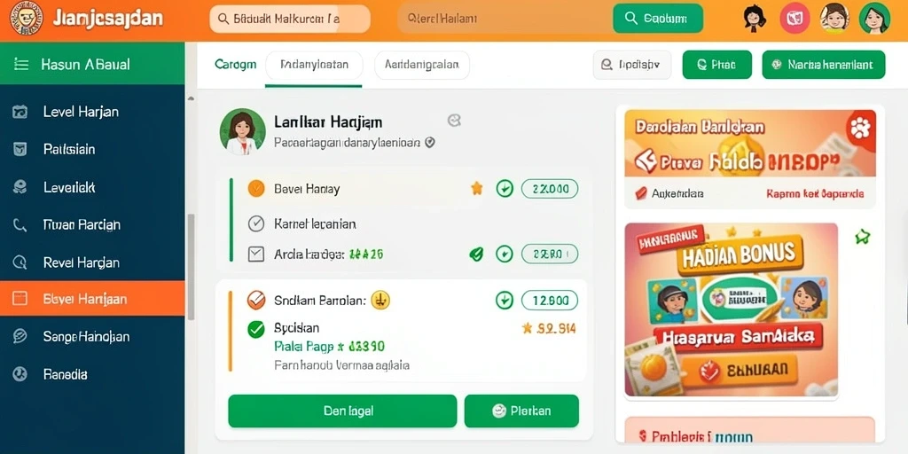 Tampilan antarmuka JET77 yang menarik dan user-friendly.