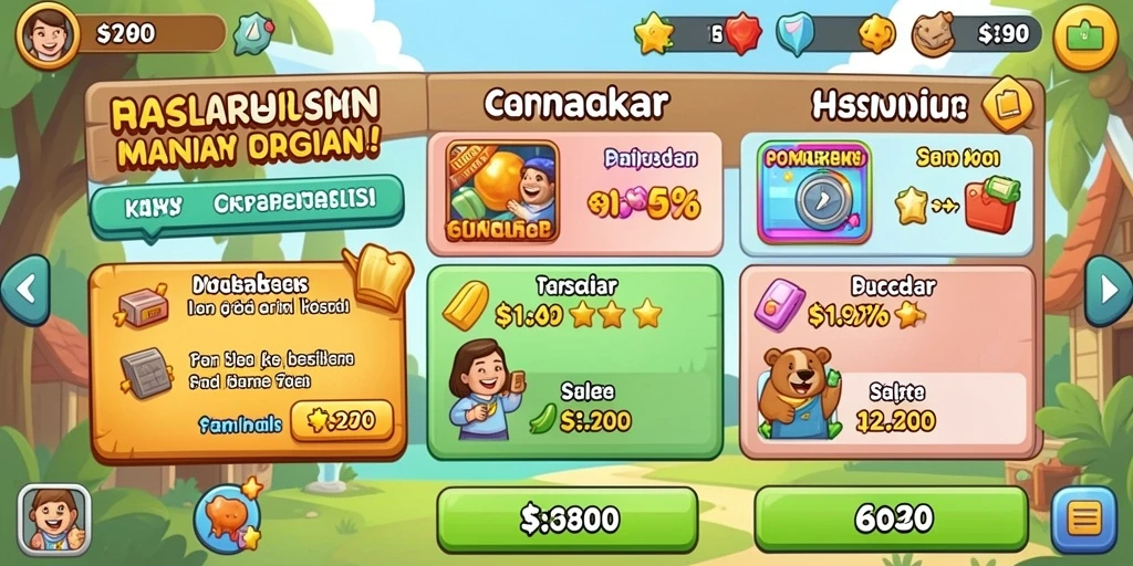Tampilan menu utama yang interaktif dan menarik.